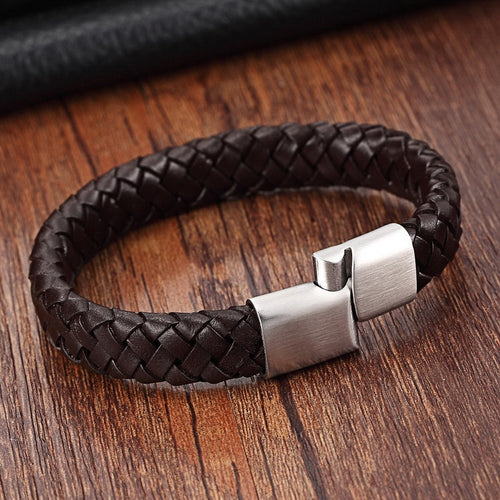 New  braided leather mens bracelets