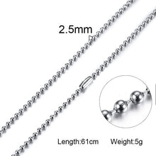Load image into Gallery viewer, 2.5mm Bead Chain Choker Steel Male gold,silver,rose