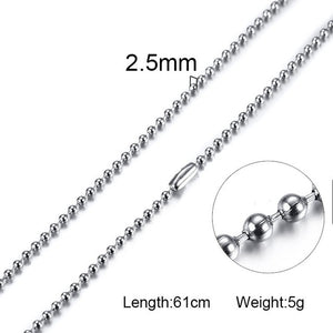 2.5mm Bead Chain Choker Steel Male gold,silver,rose