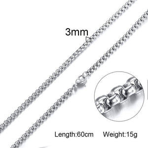2.5mm Bead Chain Choker Steel Male gold,silver,rose