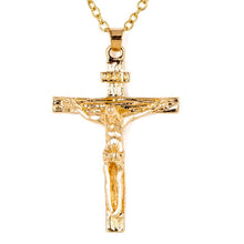 Load image into Gallery viewer, Silver Gold Cross Jesus Piece Necklace Women Men